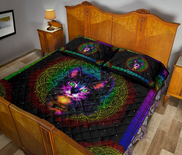 Quilt Bed Set - Cat - Rainbow 14 - Love Quilt Bedding Set