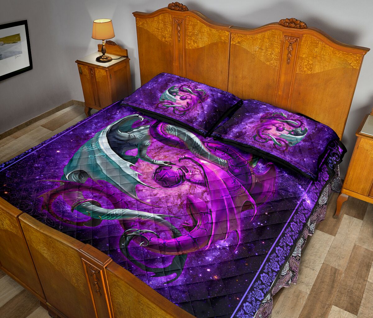 Dragon Galaxy Style Quilt Bed Set 378869