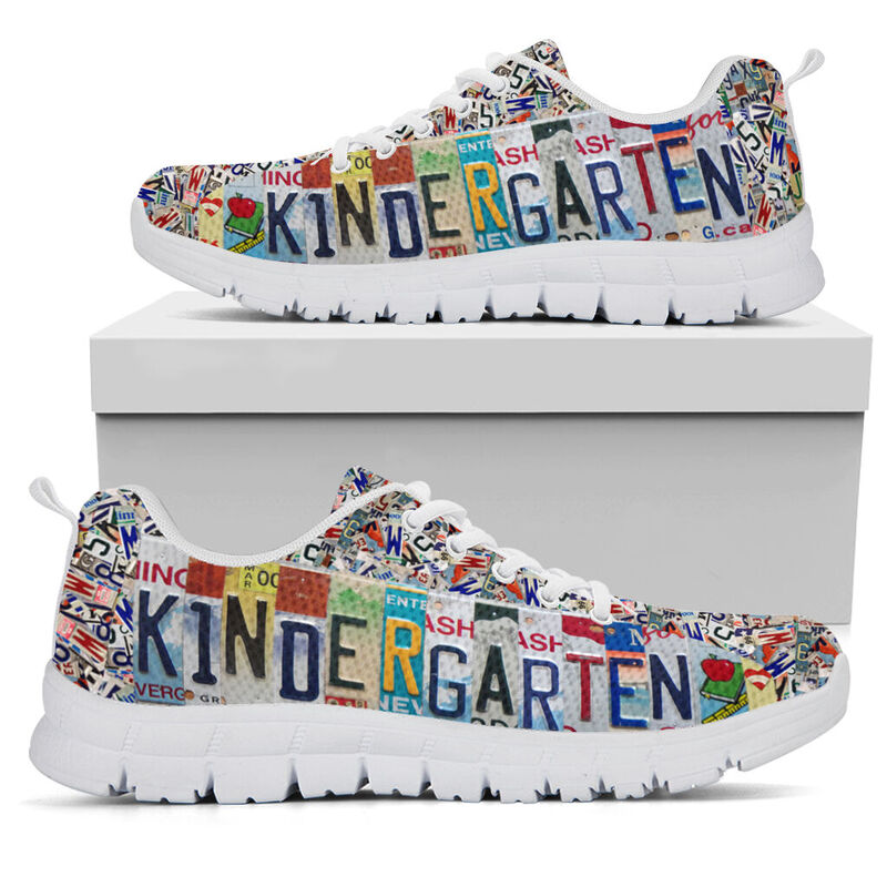 Kindergarten License Plates Sneakers, Runni- Love Sneakers