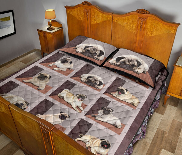 Pug Square Cute - Bed Set- Love Quilt Bedding Set