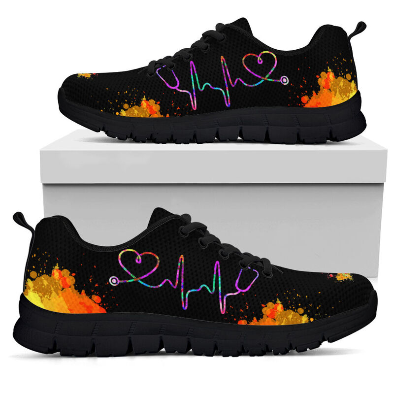 Lpn- Heartbeat Art Sneakers, Running Shoes, Shoes For Women, Shoes For Men, Custom Shoes, L- Love Sneakers