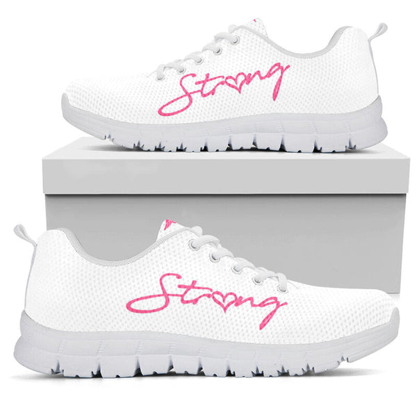 Nurse-strong Mom Pink White Sneakers, Running Shoes, Shoes For Women, Shoes For Men, Custom - Love Sneakers