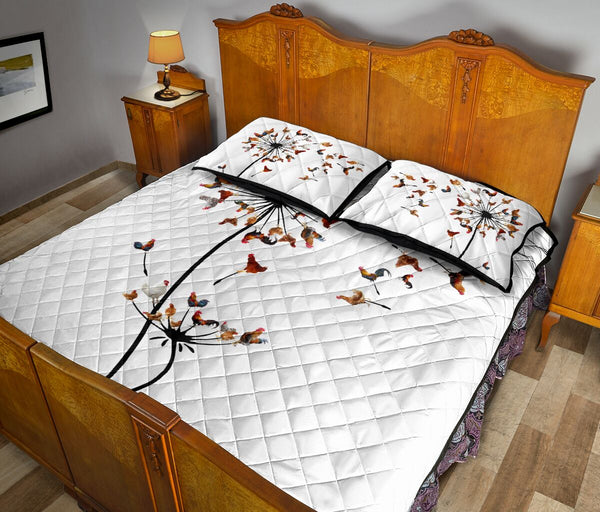 Chicken Dandelion Quilt Bed Set - Love Quilt Bedding Set