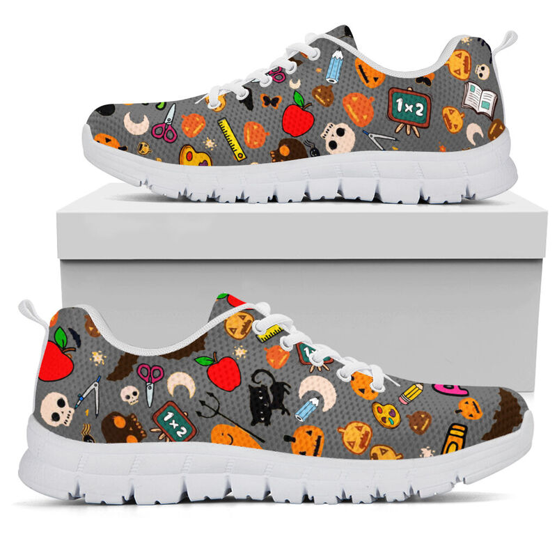 Teacher Halloween Gray Kd Sneakers, Running Shoes, Shoes For Women, Shoes For Men, Custom Sh- Love Sneakers