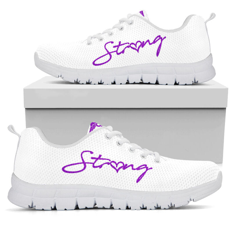 Nurse Strong Purple White Sneakers, Running Shoes, Shoes For Women, Shoes For Men, Custom Sh- Love Sneakers