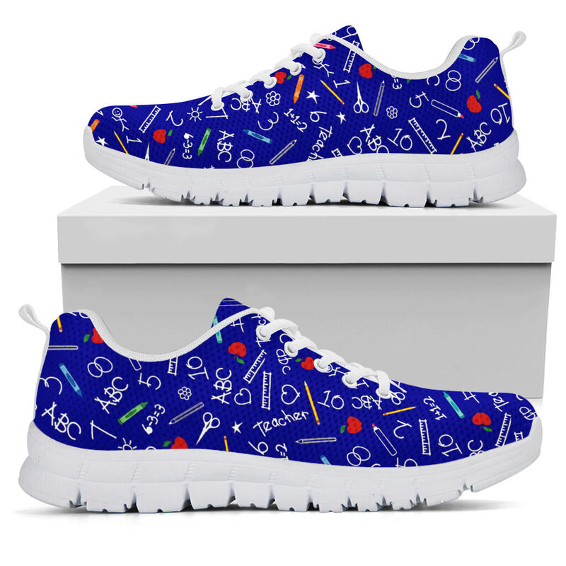 Teacher Pattern- Navy Blue Kd Shoes Sneakers, Running Shoes, Shoes For Women, Shoes For Men- Love Sneakers