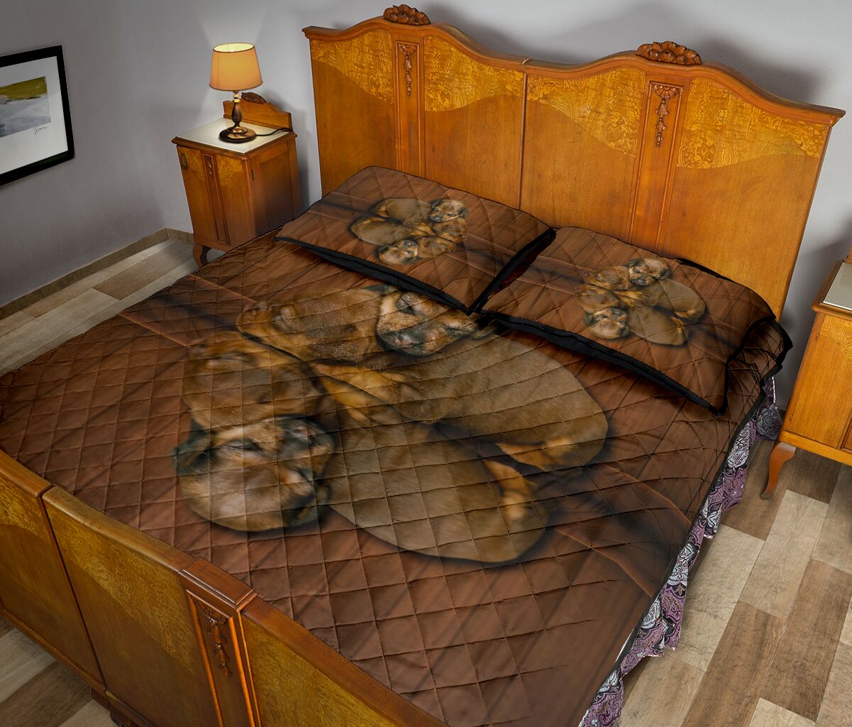 Patterdale Terrier Dog Quilt Bed Set- Love Quilt Bedding Set