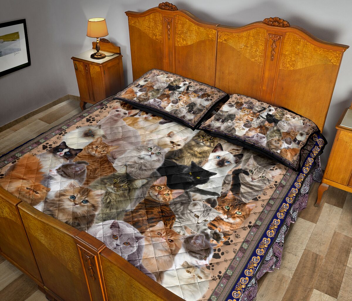 Cat Quilt Bed Set 85 - Love Quilt Bedding Set