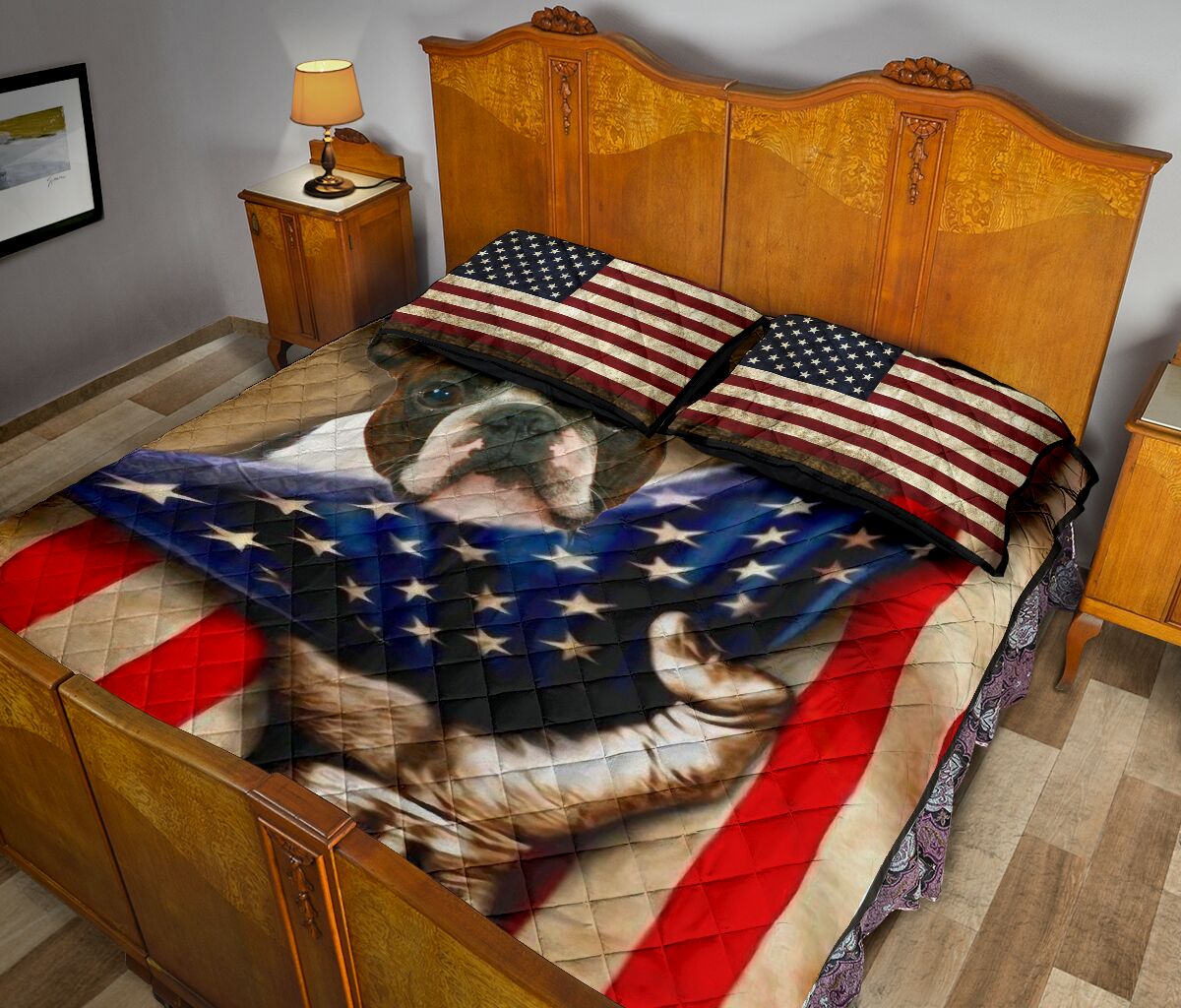 Boston Terrier Quilt Bed Set 49 - Love Quilt Bedding Set