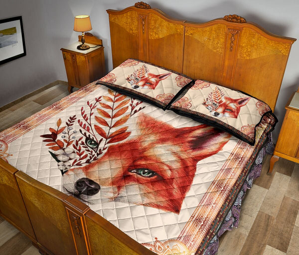 Fox Quilt Bed Set- Gift For Fox Lovers 73 - Love Quilt Bedding Set