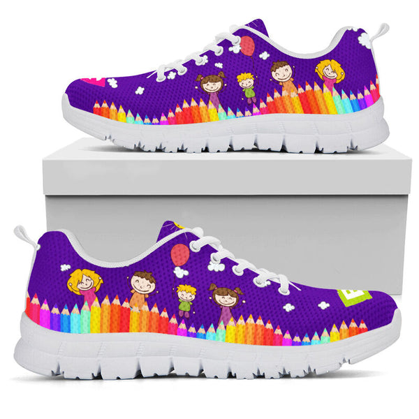 Special Education Abc- Purple Sneakers, Running Shoes, Shoes For Women, Shoes For Men, Cust- Love Sneakers