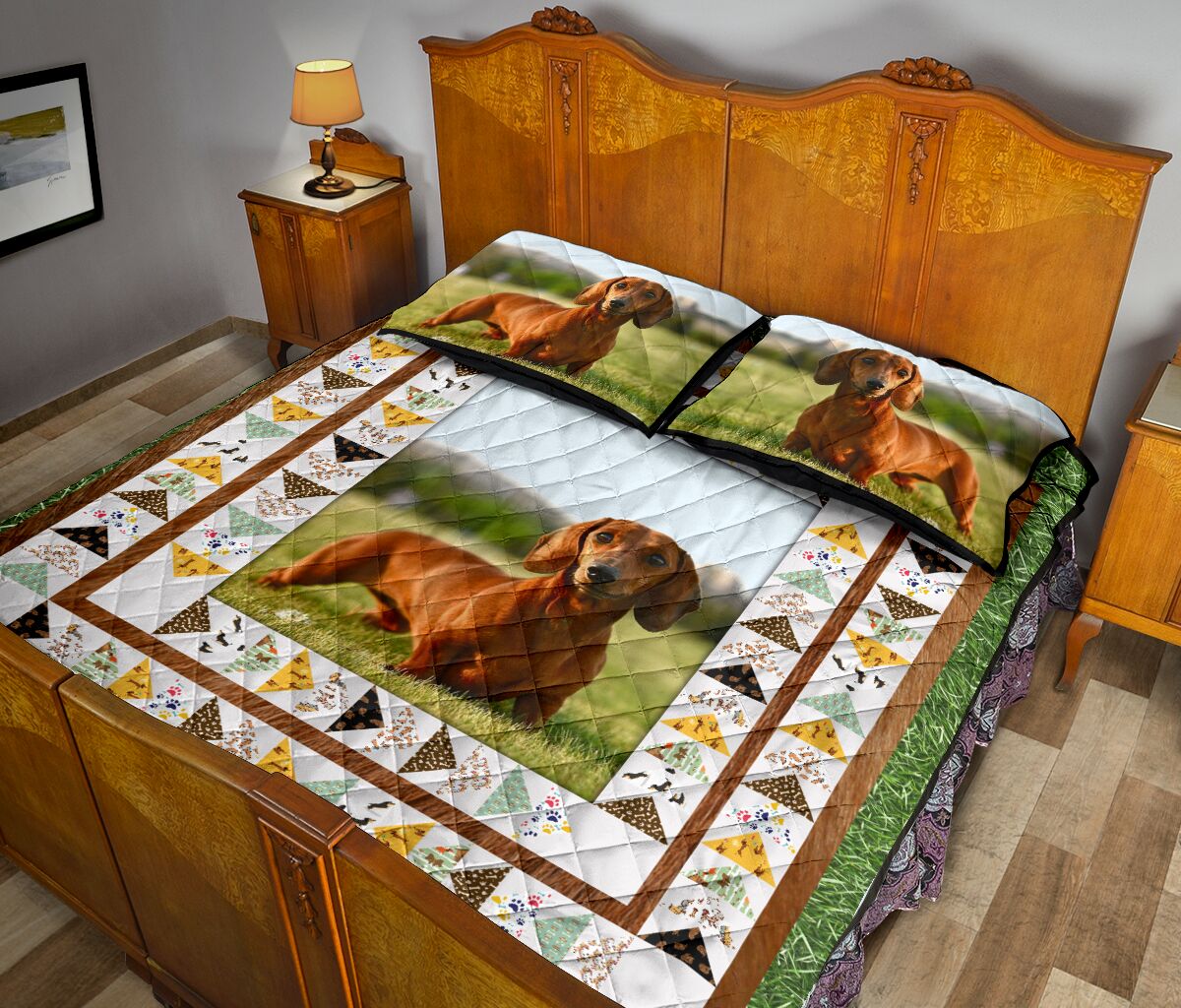 Dachshund Outside - Bed Set - Love Quilt Bedding Set