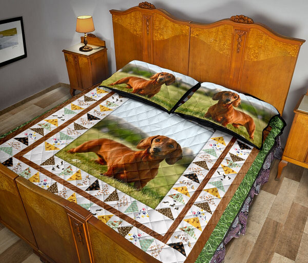Dachshund Outside - Bed Set - Love Quilt Bedding Set
