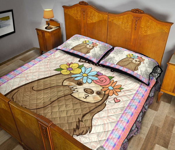 Sloth Quilt Bed Set 85 - Love Quilt Bedding Set