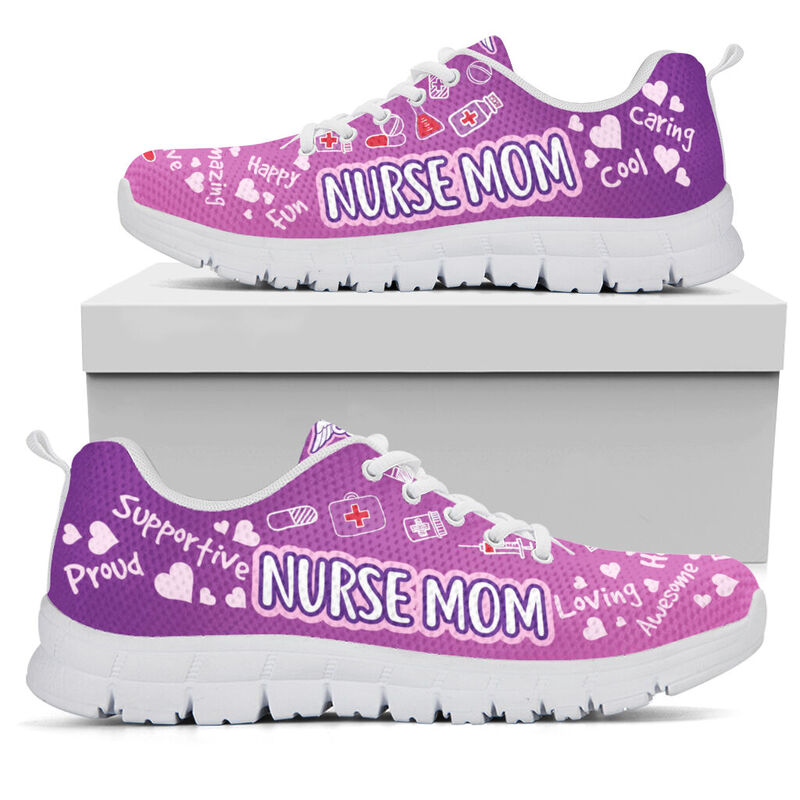 Nurse Mom Sneakers, Running Shoes, Shoes For Women, Shoes For Men, Custom Shoes, L- Love Sneakers