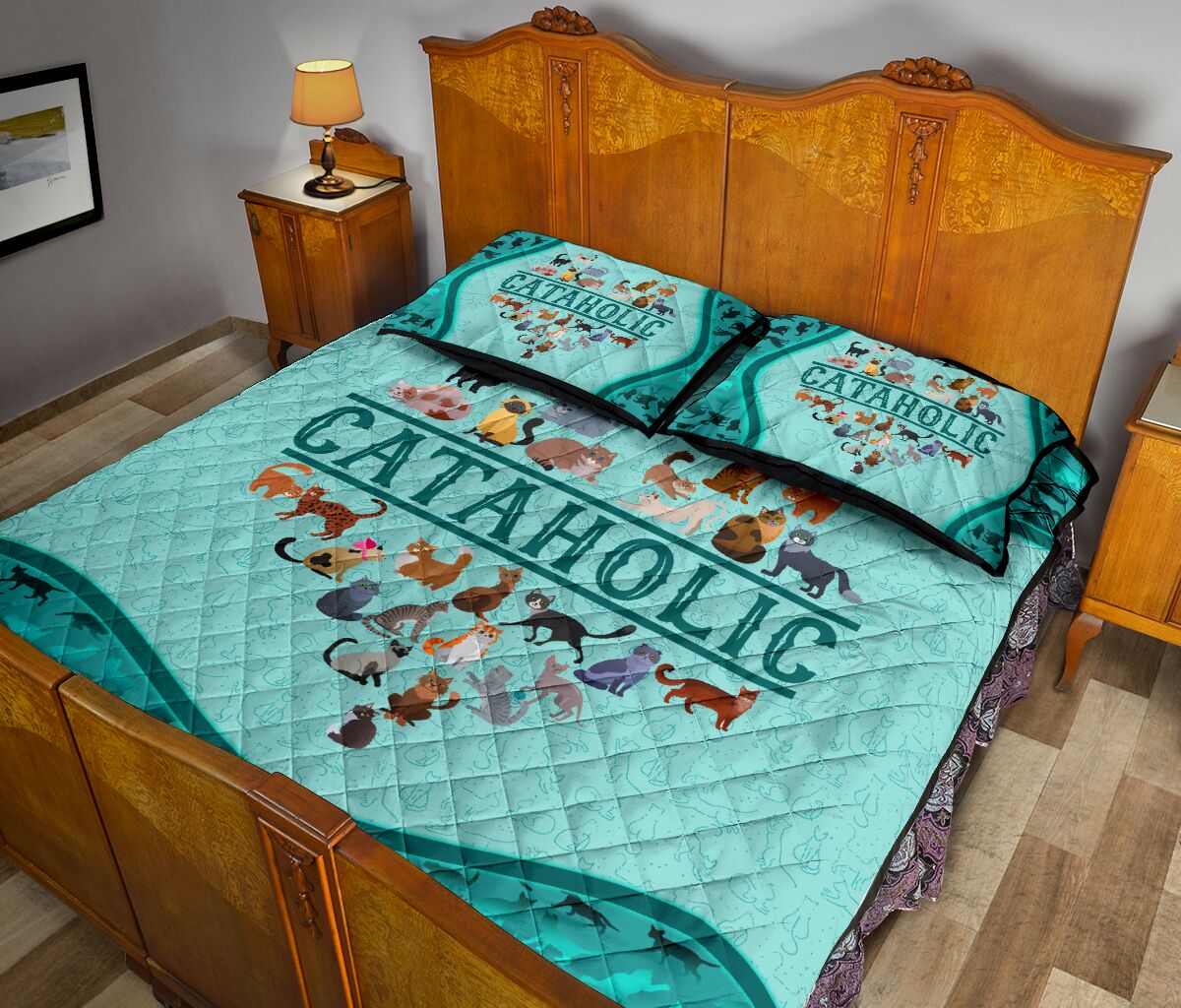 Cat - Cataholic - Aholic - Quilt Bed Set 43 - Love Quilt Bedding Set