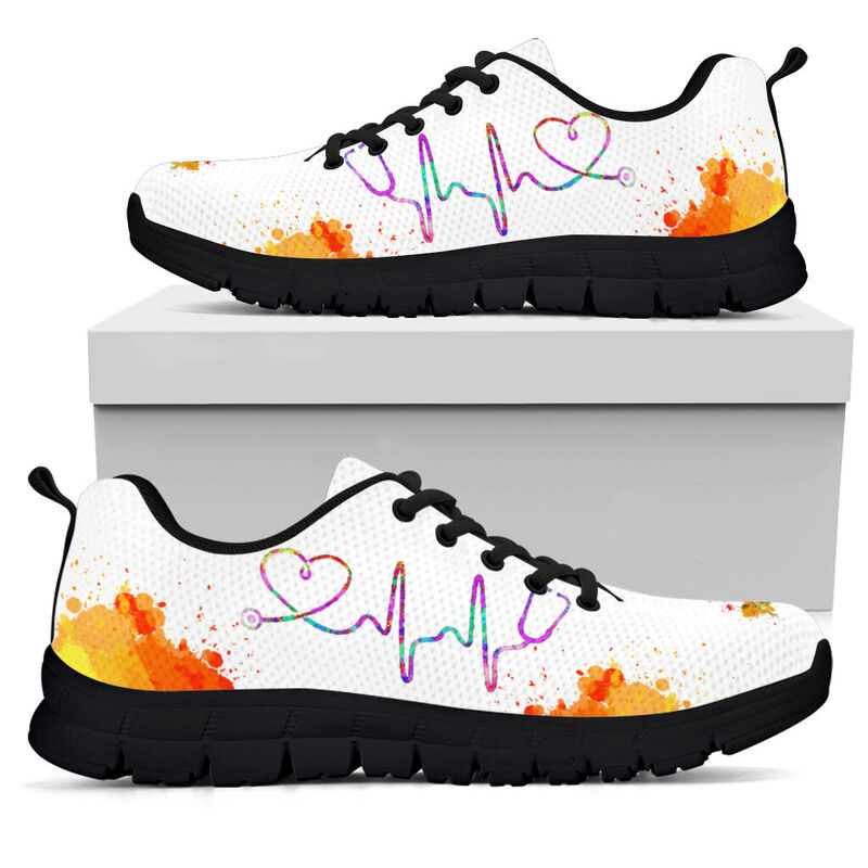 Nurse Heartbeat- White Kd Sneakers, Running Shoes, Shoes For Women, Shoes For Men, Custom Sh- Love Sneakers