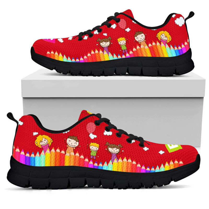 Spanish Teacher Abc- Red Sneakers, Runni- Love Sneakers