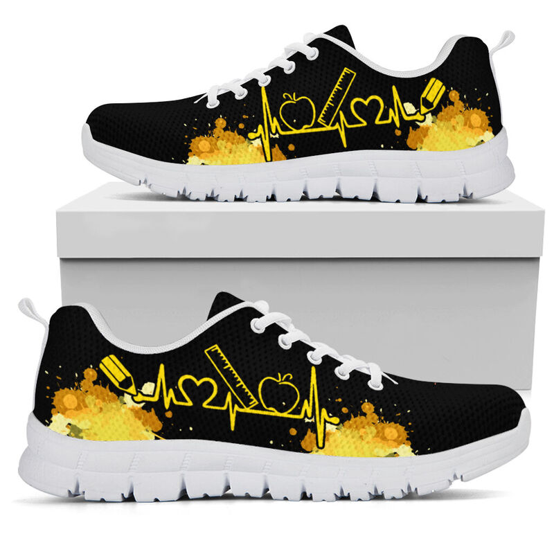Principal Art Black Yellow Kd Sneakers, Runni- Love Sneakers