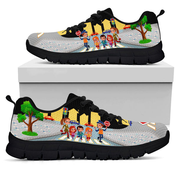 Crossing Guards Black Sneakers, Running - Love Sneakers