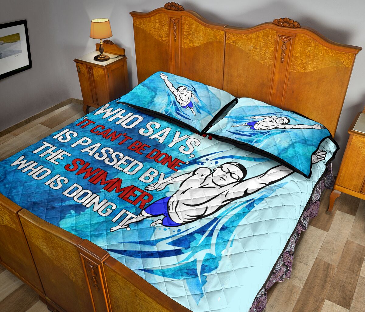 Swimming It Cant Be Done - Bed Set - Love Quilt Bedding Set