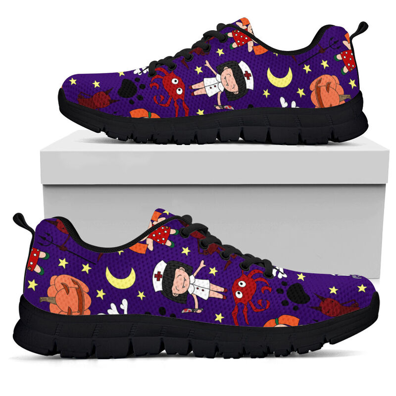 Nurse Halloween Pattern Sneaker Sneakers, Running Shoes, Shoes For Women, Shoes For Men, Cu- Love Sneakers