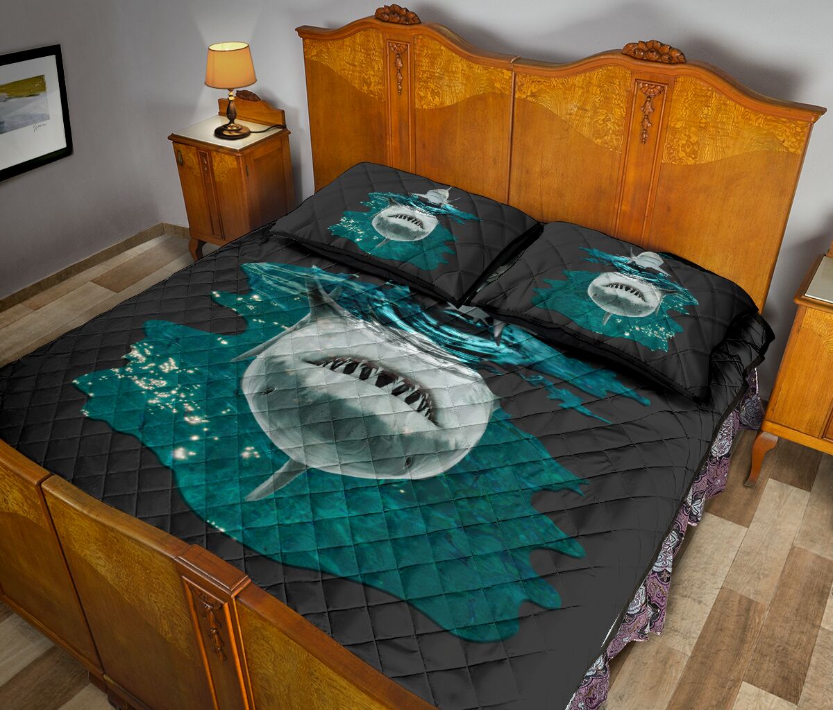 Shark Shadow Style Quilt Bed Set - Love Quilt Bedding Set