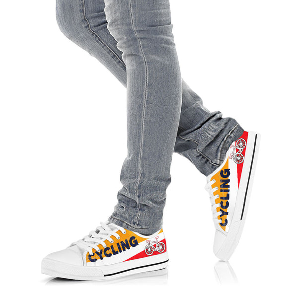 Cycling White Mix Red - Low Top Shoe - Love Love Top Shoes