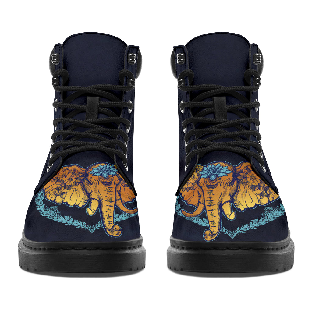 Elephant - Gold Elephant Lotus Heart Asboot - Tl - Love All Season Boots