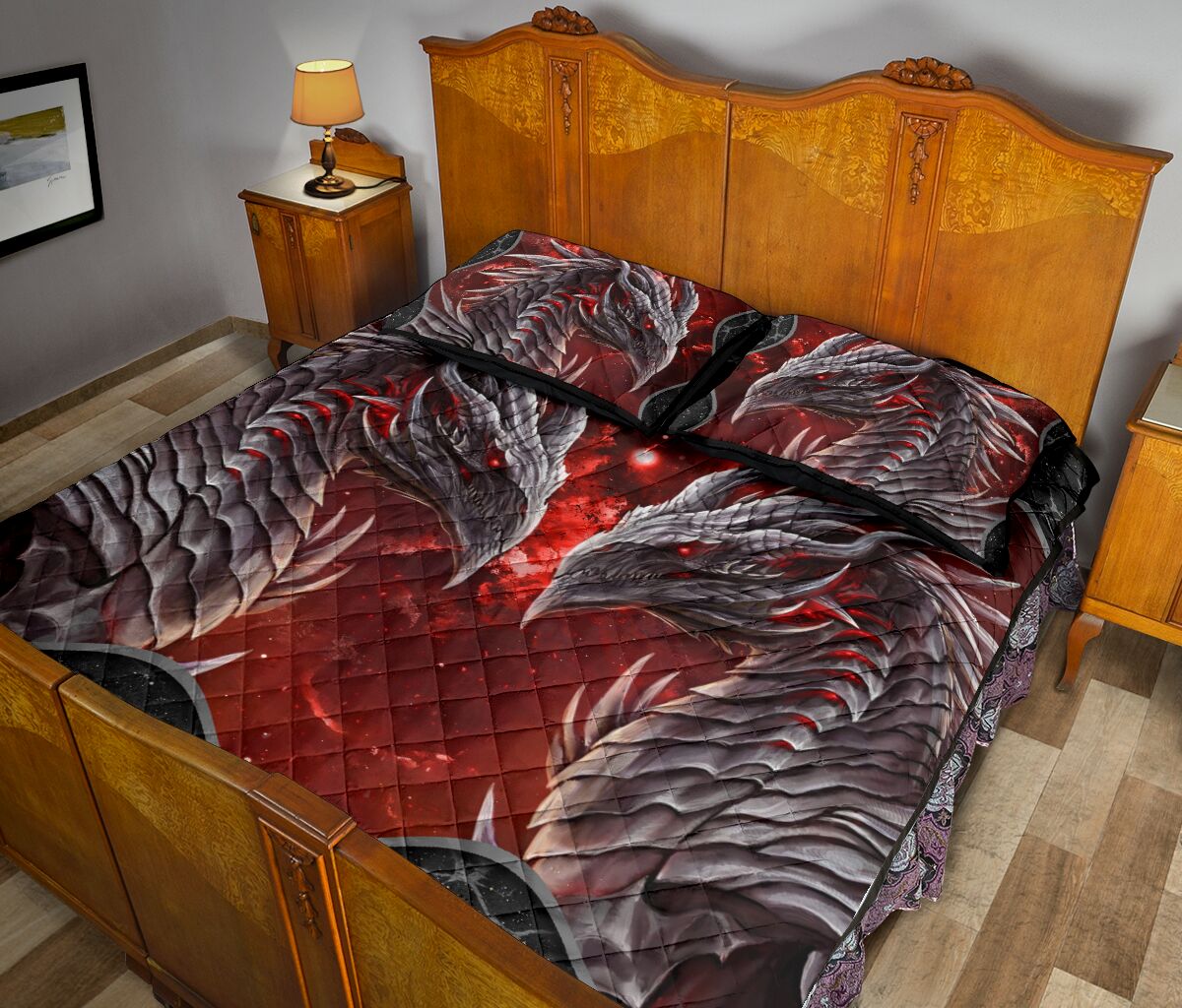 Dragon Head Quilt Bed Set - Love Quilt Bedding Set