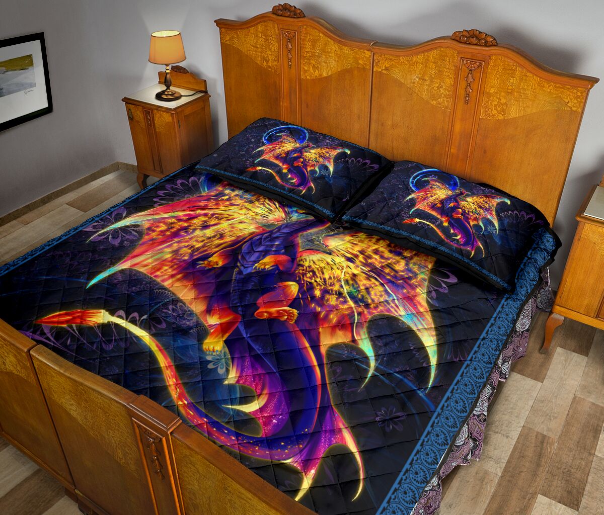 Dragon Lighting Style Quilt Bed Set - Love Quilt Bedding Set
