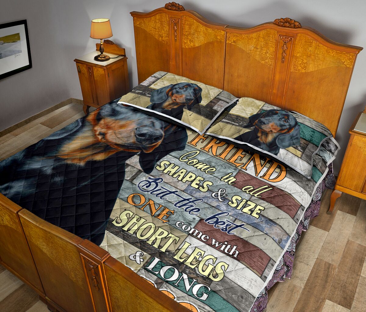 Dachshund Best Friend - Quilt Bed Set - Da - Nnd - Love Quilt Bedding Set