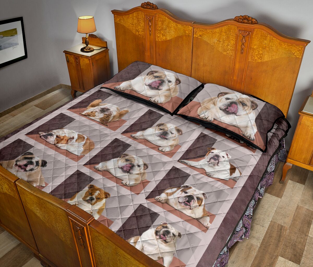 Bulldog Square Cute - Bed Set - Love Quilt Bedding Set