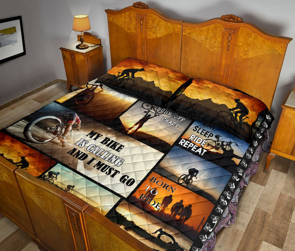 My Bike Is Cycling And I Must Go - Quilt Bed Set - Love Quilt Bedding Set