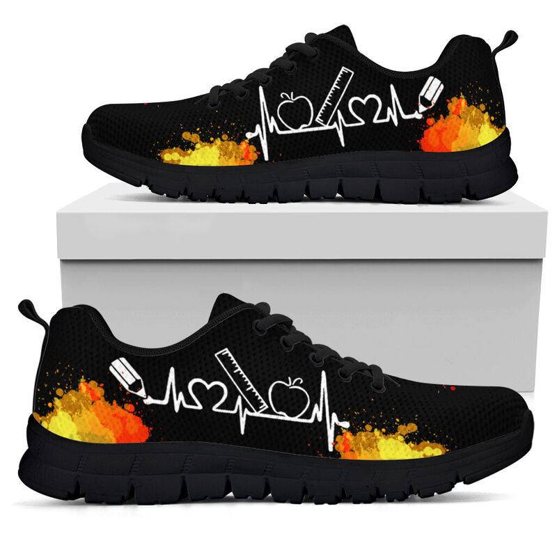Teacher Art Color Black Soles Sneakers, Running Shoes, Shoes For Women, Shoes For Men, Cust- Love Sneakers