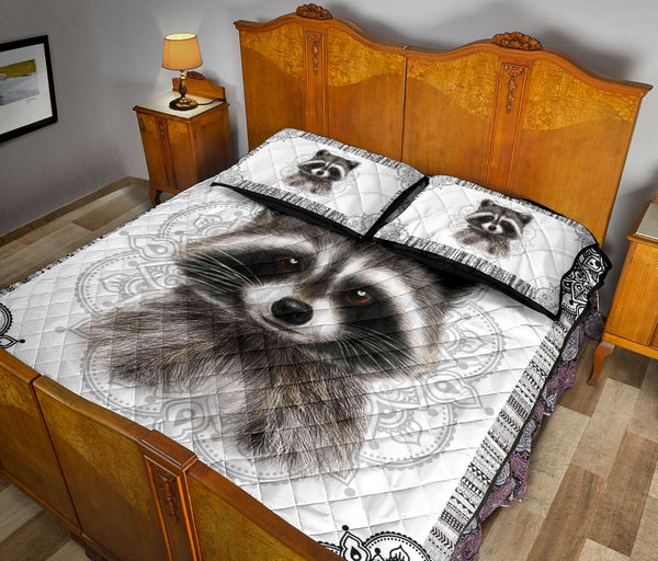 Raccoon Quilt Bed Set 29 - Love Quilt Bedding Set