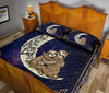 Sloth I Love You To The Moon And Back Quilt Bed Set - Love Quilt Bedding Set