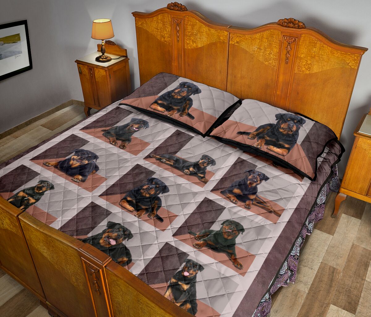 Rottweiler Square Cute - Bed Set - Love Quilt Bedding Set