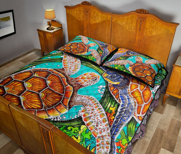 Turtle Art Quilt Bed Set 4893521