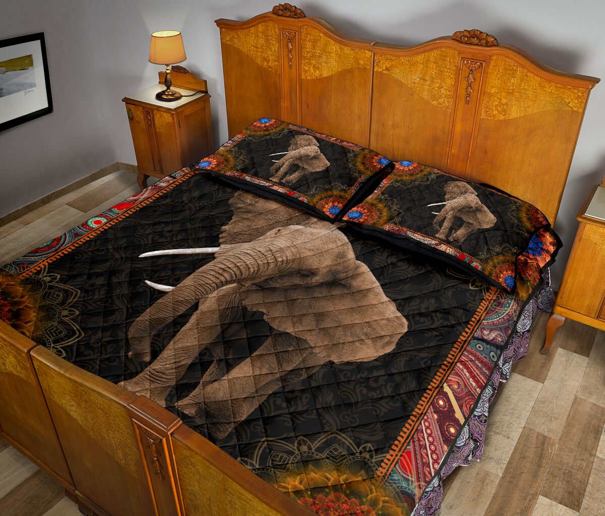 Elephant Mandala Quilt Bed Set - Love Quilt Bedding Set