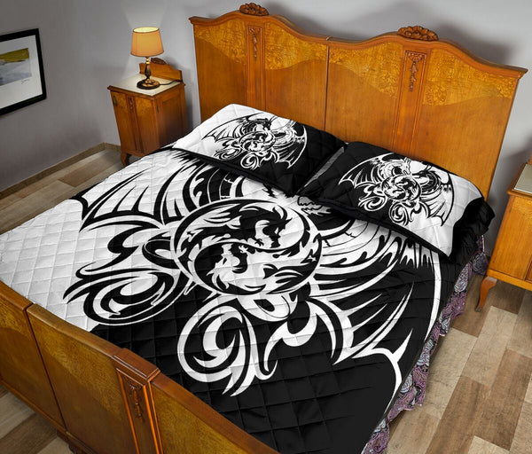 Dragons Vector Quilt Bed Set - Love Quilt Bedding Set