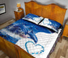 Dolphin Heart Quilt Bed Set - Love Quilt Bedding Set