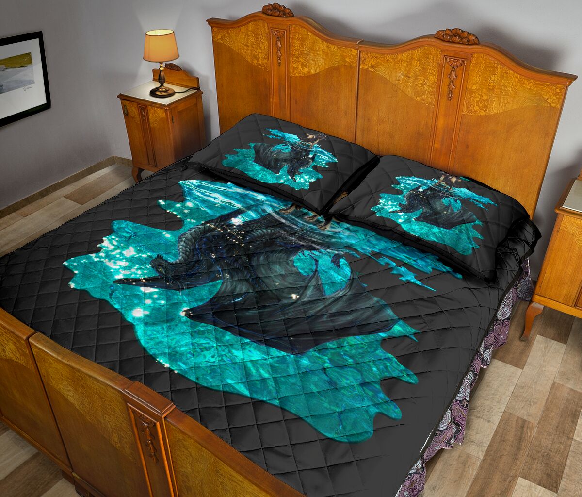 Dragon Shadow Style Quilt Bed Set- Love Quilt Bedding Set