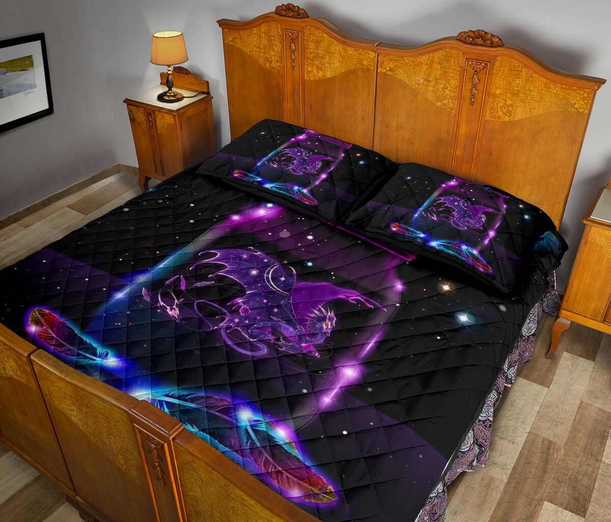 Dragon Neon Quilt Bed Set - Love Quilt Bedding Set