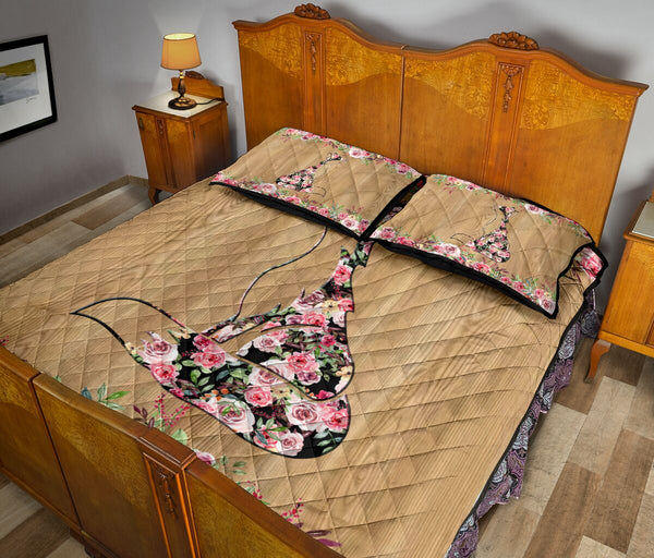 Fox Flower Wood Style Quilt Bed Set - Love Quilt Bedding Set