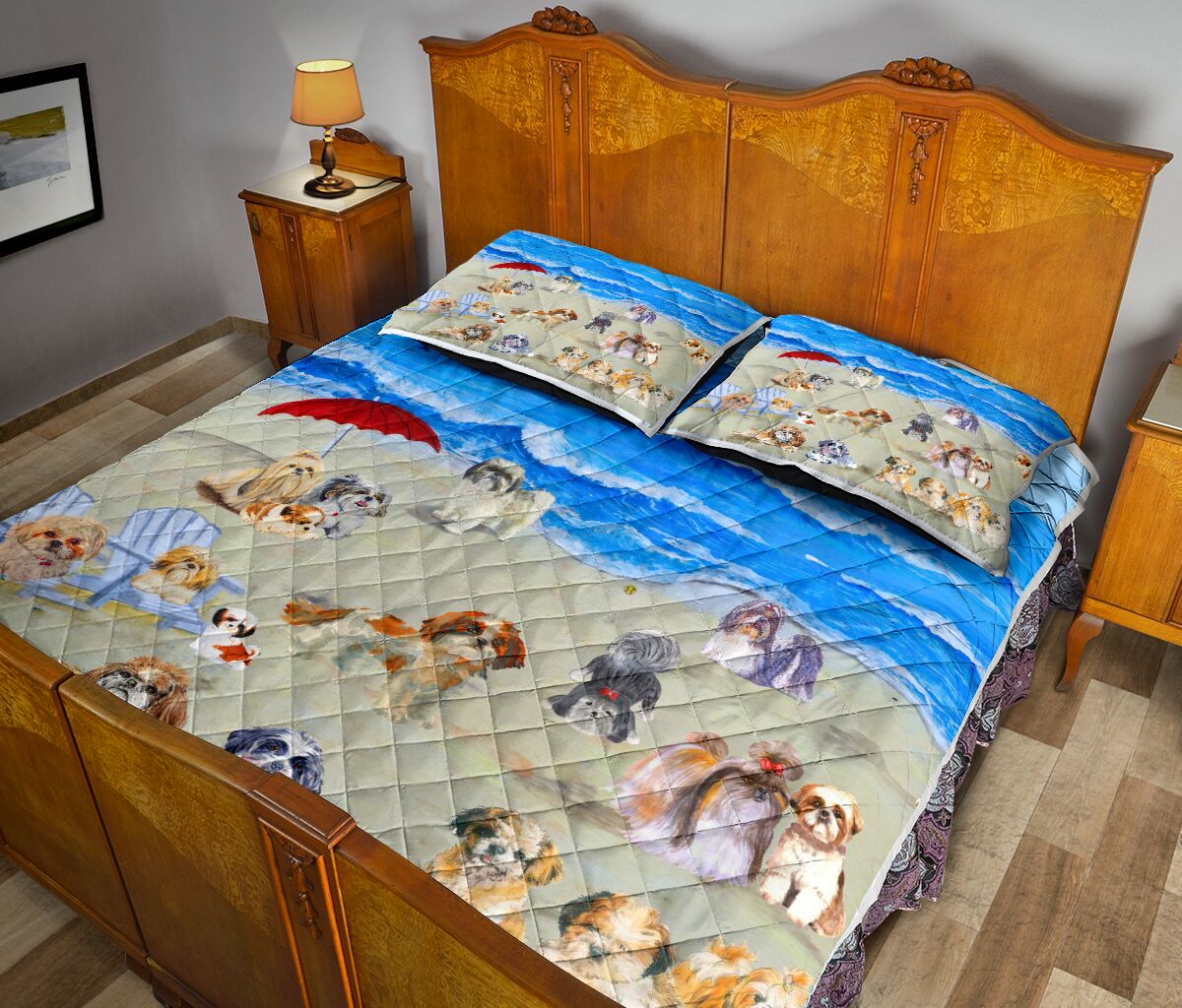 Shih Tzu In Beach - Bed Set - Love Quilt Bedding Set
