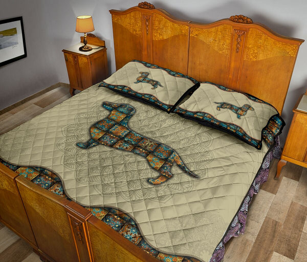 Quilt Bed Set - Mandala - Dachshund 47 - Love Quilt Bedding Set