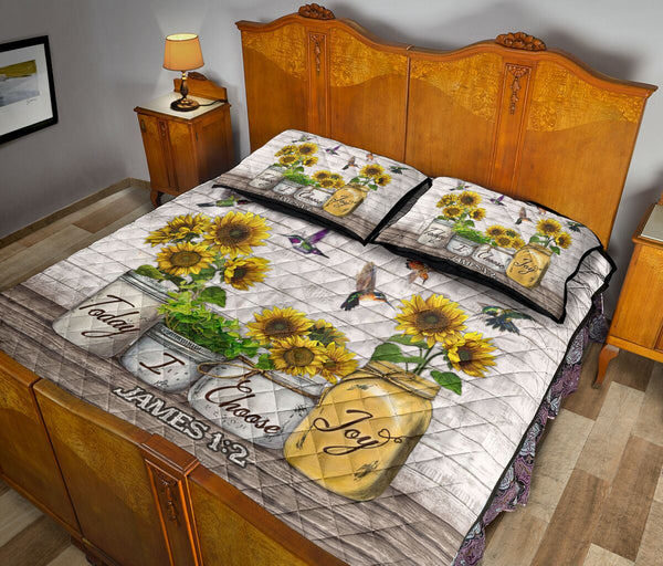 Quilt Bed Set - Hummingbird - Sunflower -today I Choose Joy 78 - Love Quilt Bedding Set