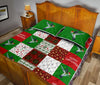 Hummingbird Merry Christmas Pattern Style Quilt Bed Set - Love Quilt Bedding Set