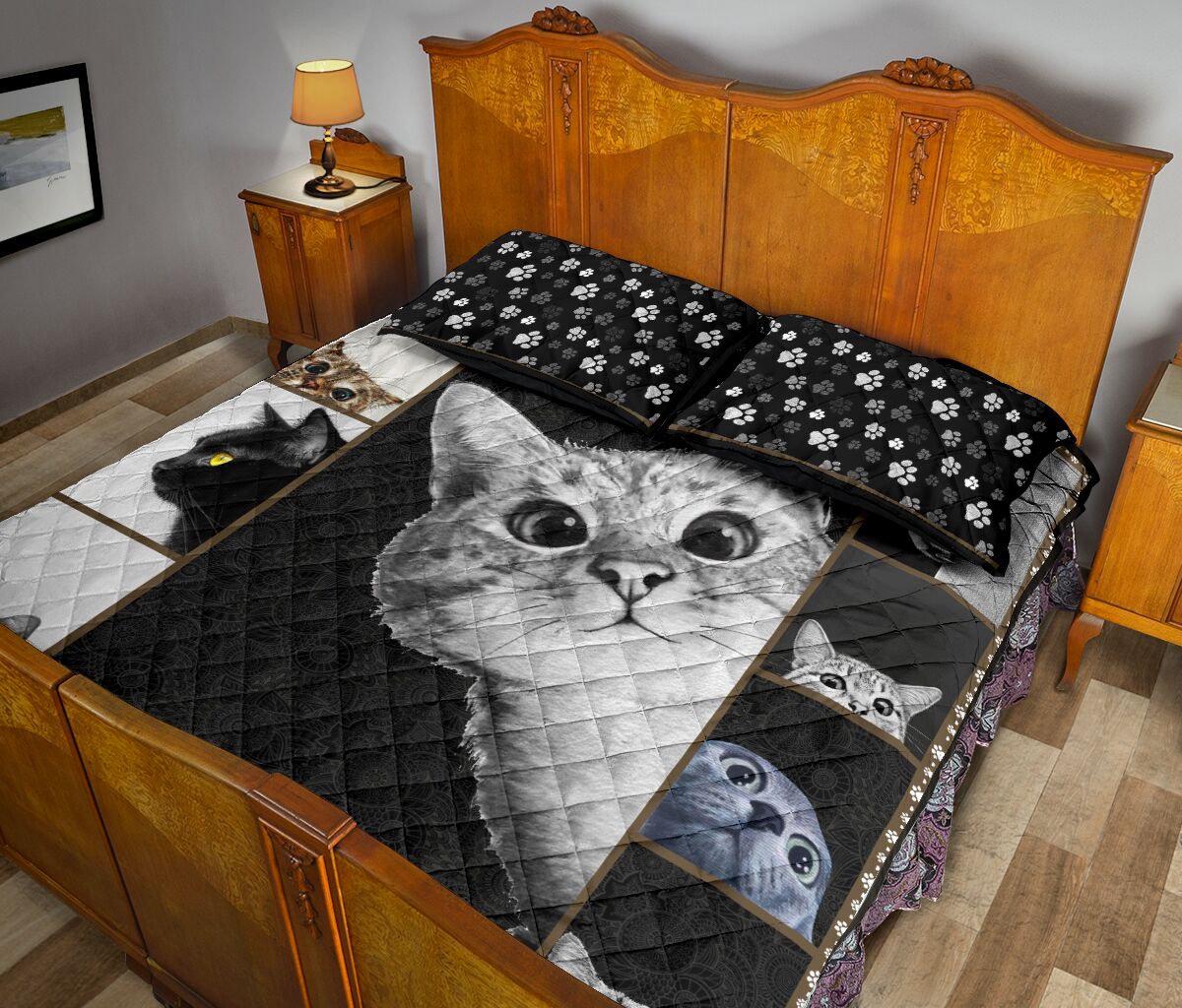 Cat Quilt Bed Set 1 - Love Quilt Bedding Set